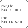 m/h:
 bis  1.080
 -------------------------
 Pa:
 bis 16.550